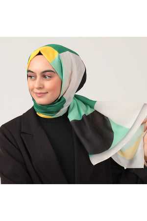 Pamuk İpek Şal - Elips Desen - Benetton Siyah