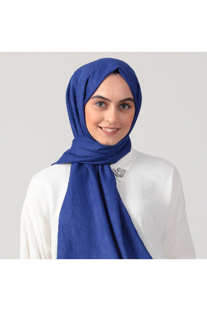 Pamuk Kraş Şal - Saks Mavi