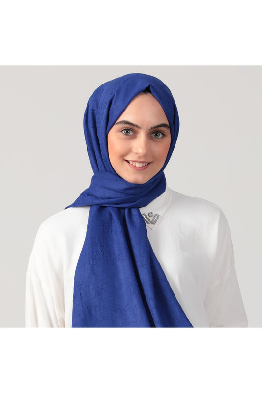 Pamuk Kraş Şal - Saks Mavi