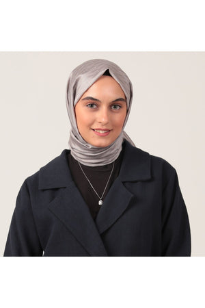 Yün İpek Şal - Dağ Desen - Gri