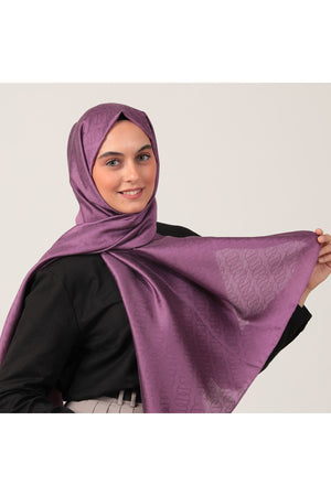 Yün İpek Şal - Zincir Desen - Lavanta