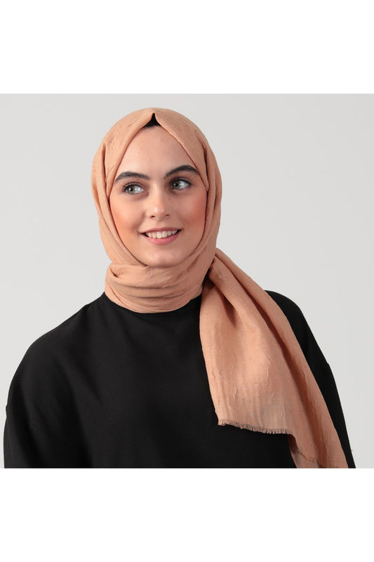 Pamuk Kraş Şal - Karamel