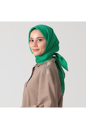 Ipekli Günlük 100x100 Cm Eşarp - Benetton Yeşil