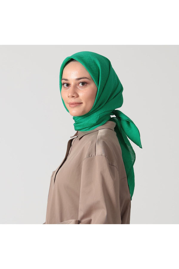 Ipekli Günlük 100x100 Cm Eşarp - Benetton Yeşil