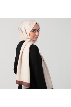 Pamuk Ipek Şal - Düz Renk Şal - Krem