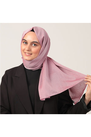 Janjanlı Şifon Şal - Leylak