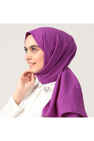 V Desen Fresh Cotton Şal - Mor