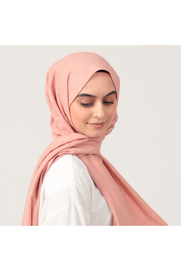 V Desen Fresh Cotton Şal - Pudra