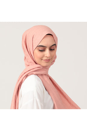 V Desen Fresh Cotton Şal - Pudra