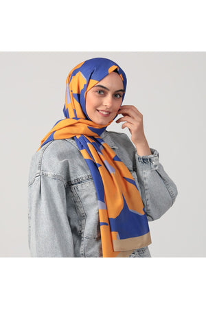 Pamuk İpek Şal - Açelya Desen - Orange