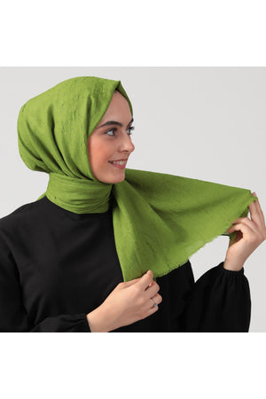 Pamuk Kraş Şal - Olive