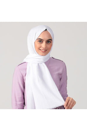 Pamuk Kraş Şal - Beyaz