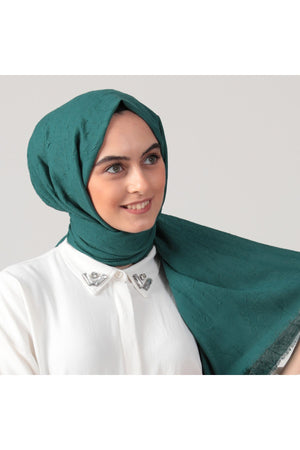 Pamuk Kraş Şal - Zümrüt Yeşili