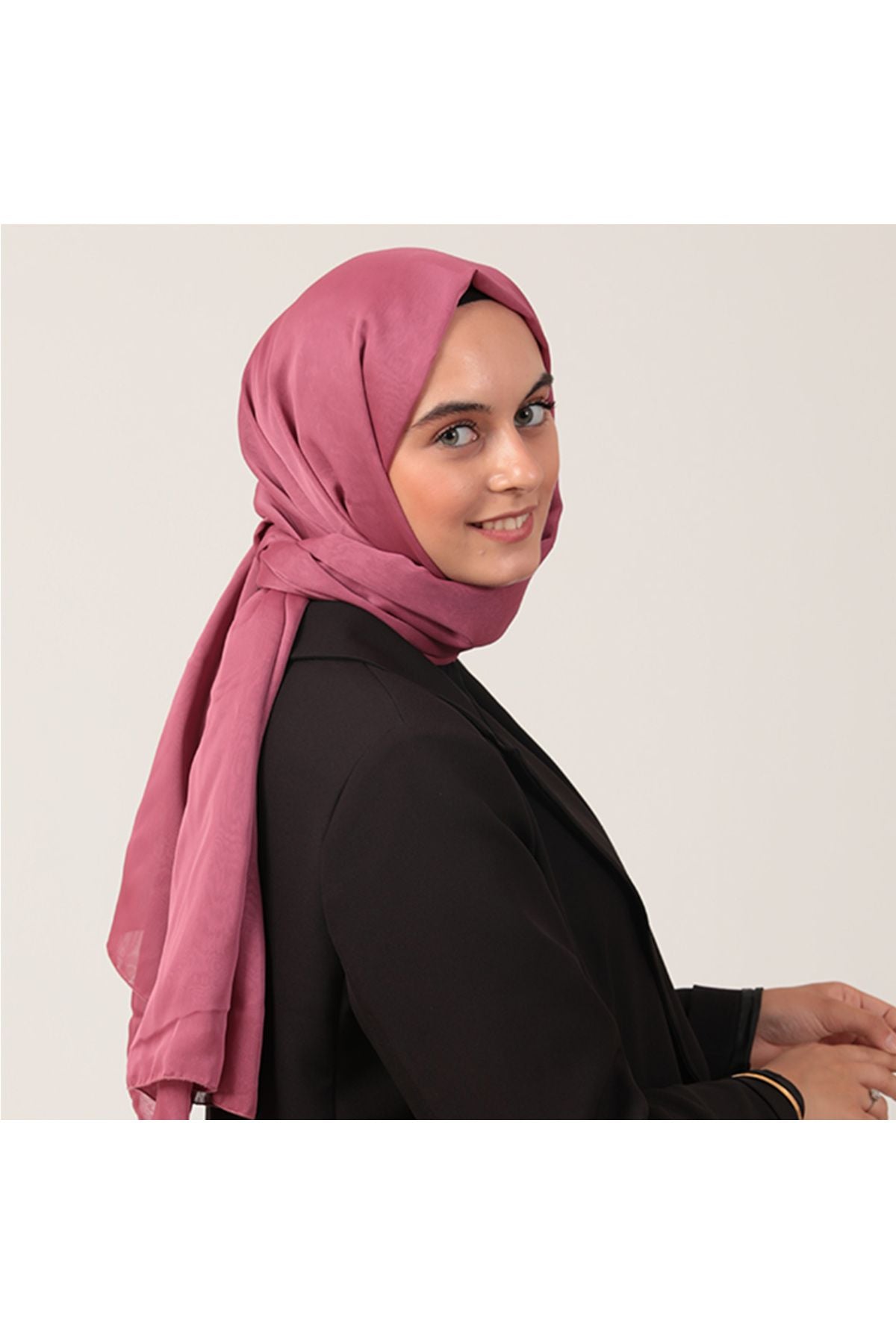 Janjanlı Şifon Şal - Rose