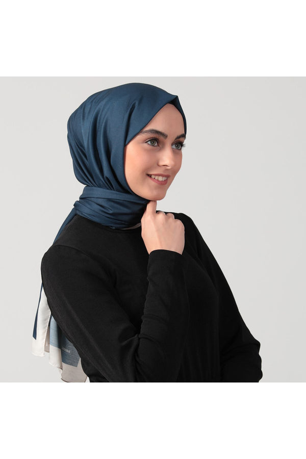 Pamuk İpek Şal - Düz Renk Şal - Lacivert