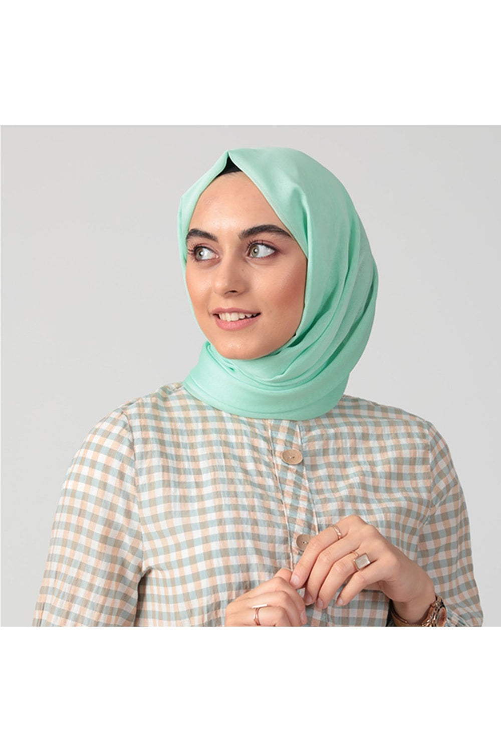 Janjanlı Şifon Şal - Mint