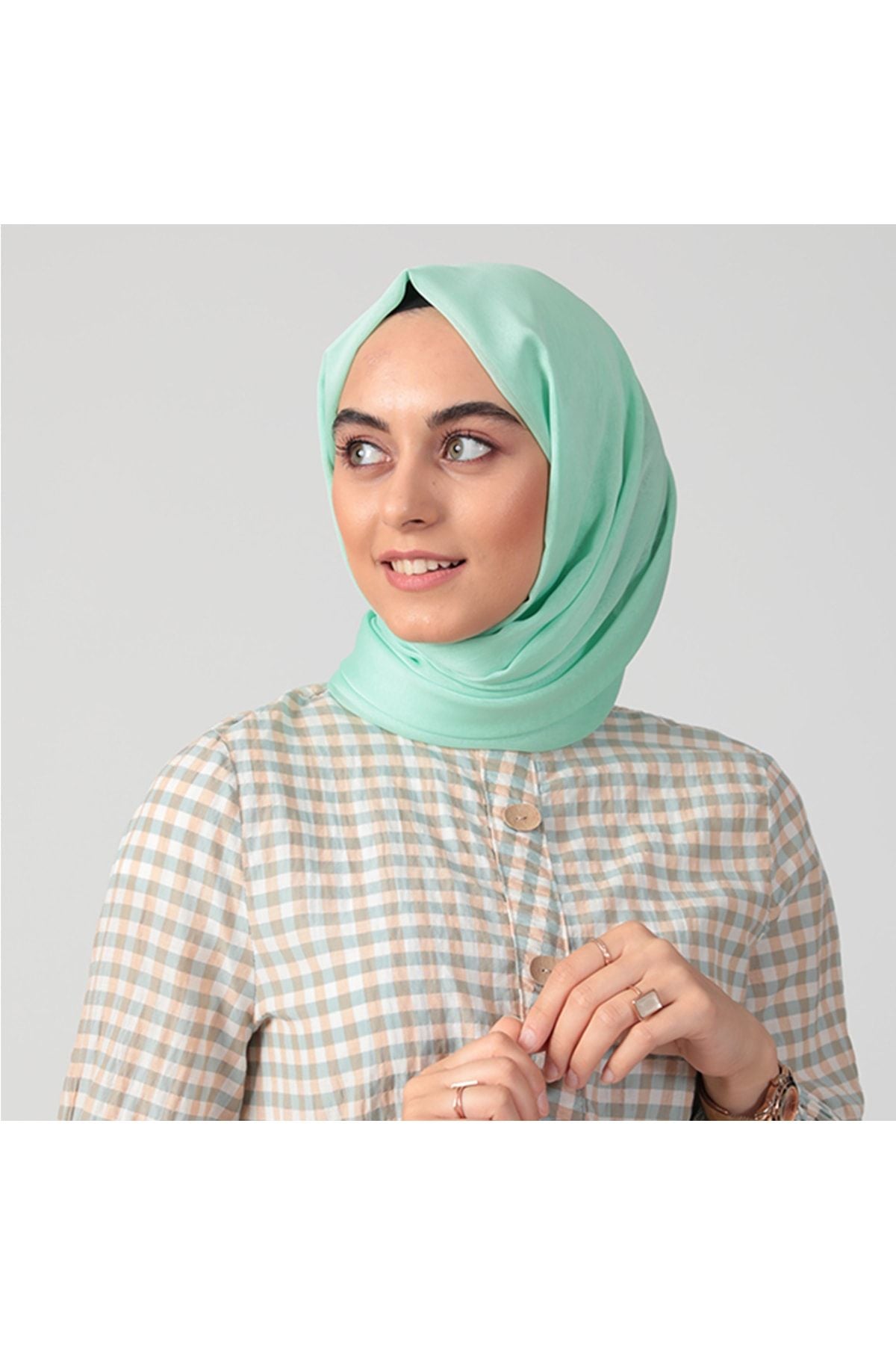 Janjanlı Şifon Şal - Mint