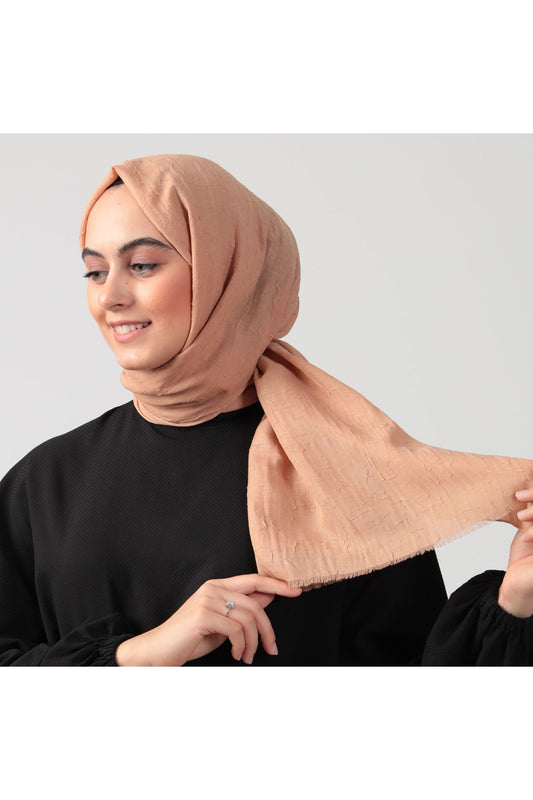 Pamuk Kraş Şal - Karamel