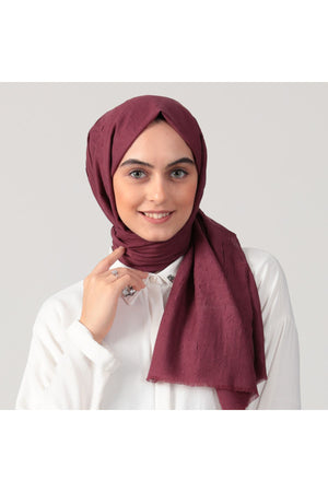 Pamuk Kraş Şal - Mürdüm