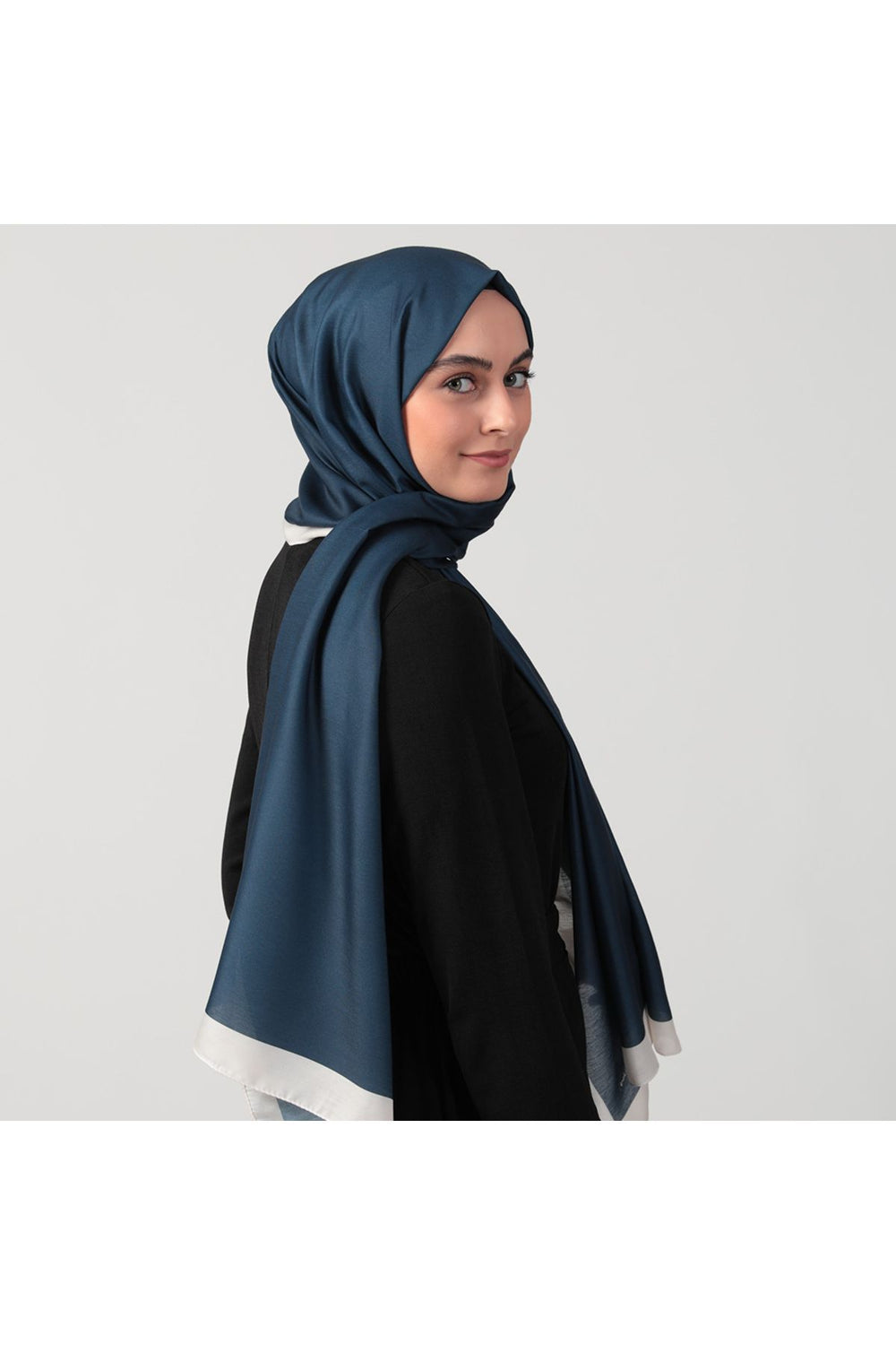 Pamuk İpek Şal - Düz Renk Şal - Lacivert