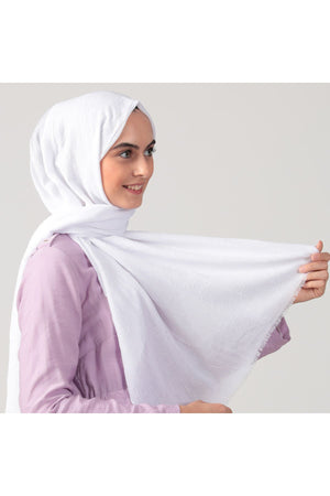 Pamuk Kraş Şal - Beyaz