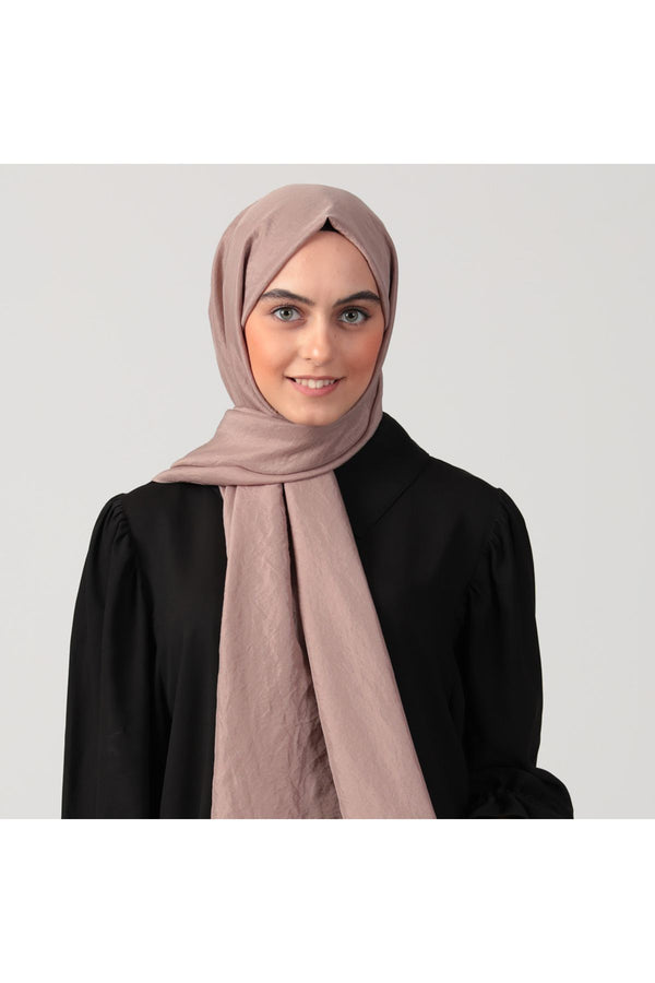 Pamuk Vual Şal - Koyu Vizon