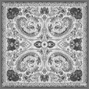 Efilia Desenli Eşarp - Çiçek Tahtı - Gri