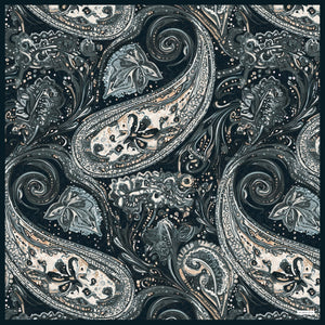 Efilia Desenli Eşarp - Kozmik Paisley - Siyah
