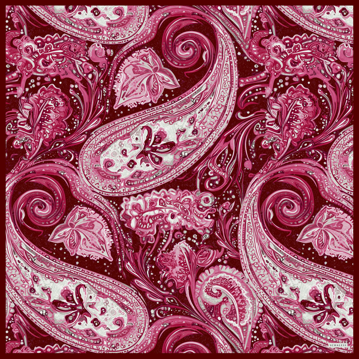 Efilia Desenli Eşarp - Kozmik Paisley - Bordo