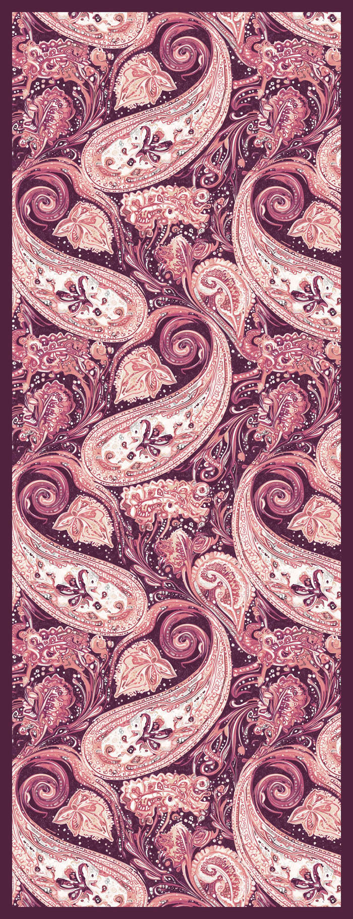 Efilia Desenli Şal - Kozmik Paisley - Pudra