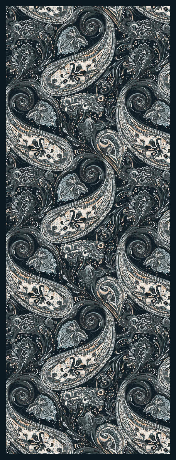 Efilia Desenli Şal - Kozmik Paisley - Siyah