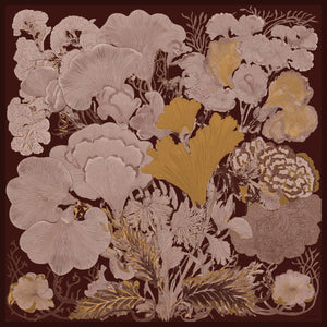 Efilia Desenli Eşarp - Mercan Bahçesi - Koyu Kahve