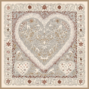 Efilia Desenli Eşarp - Sonsuz Aşk - Bej