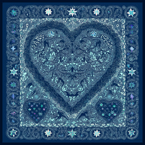 Efilia Desenli Eşarp - Sonsuz Aşk - Lacivert