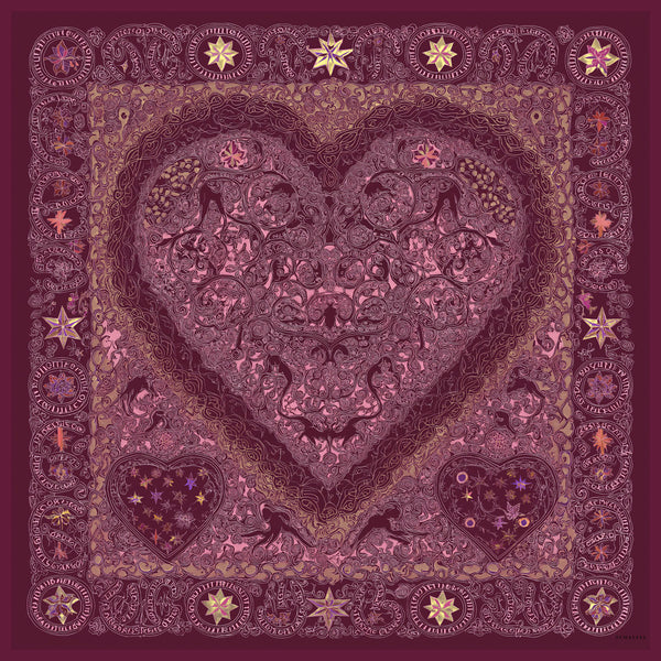 Efilia Desenli Eşarp - Sonsuz Aşk - Bordo