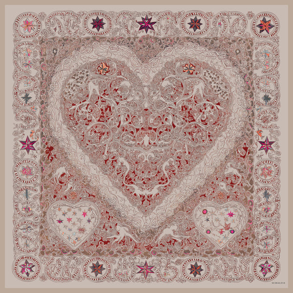 Efilia Desenli Eşarp - Sonsuz Aşk - Bej