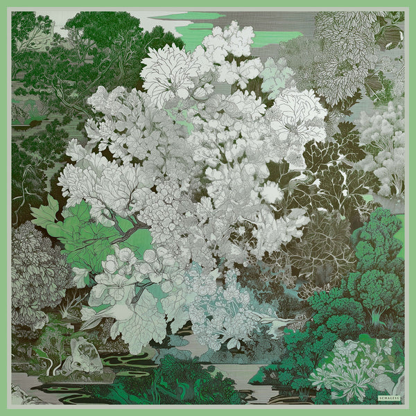 Efilia Desenli Eşarp - Sessiz Mevsimler - Yeşil