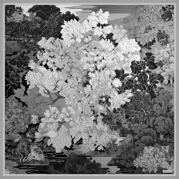 Efilia Desenli Eşarp - Sessiz Mevsimler - Gri