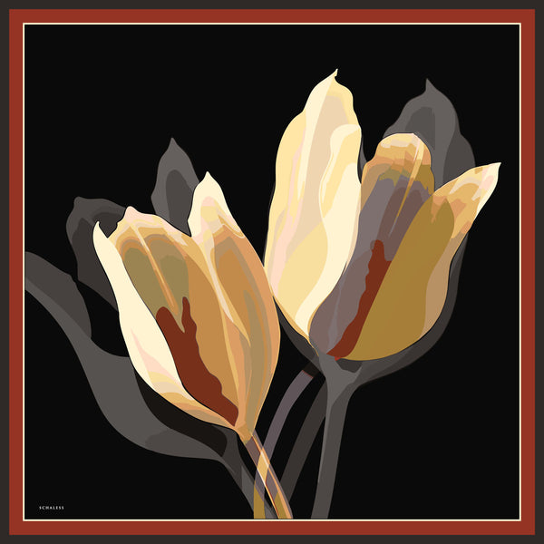 Efilia Desenli Eşarp - Renklerin Lalesi - Kiremit