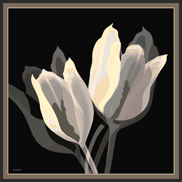 Efilia Desenli Eşarp - Renklerin Lalesi - Vizon