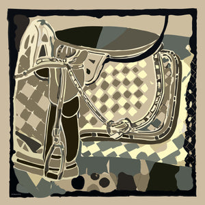 Efilia Desenli Eşarp - Pastel Yolculuk - Vizon