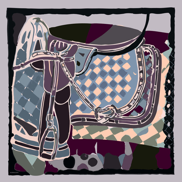 Efilia Desenli Eşarp - Pastel Yolculuk - Gri