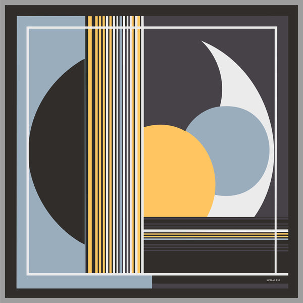 Efilia Desenli Eşarp - Gece ve Gündüz - Mavi