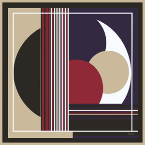 Efilia Desenli Eşarp - Gece ve Gündüz - Bordo