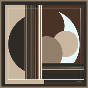 Efilia Desenli Eşarp - Gece ve Gündüz - Kahve