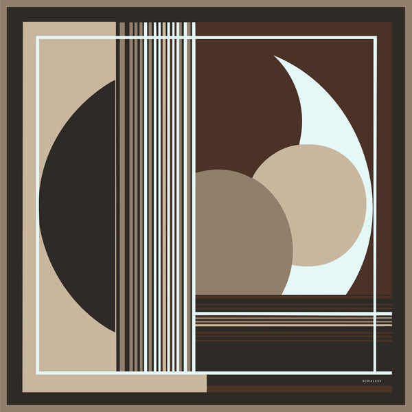 Efilia Desenli Eşarp - Gece ve Gündüz - Kahve