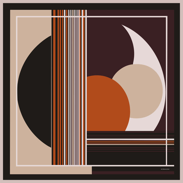 Efilia Desenli Eşarp - Gece ve Gündüz - Turuncu