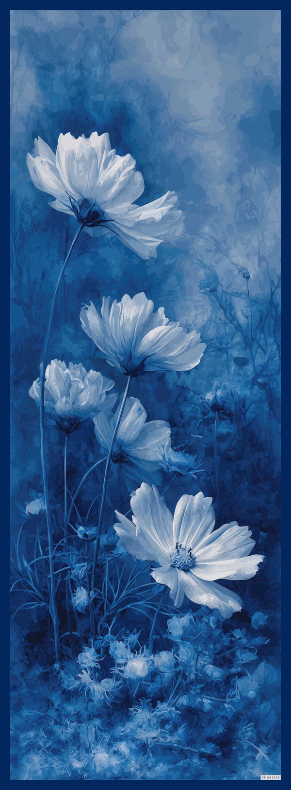 Efilia Desenli Şal - Zamansız Hayal - Lacivert