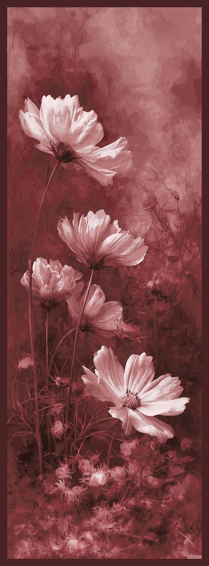 Efilia Desenli Şal - Zamansız Hayal - Bordo