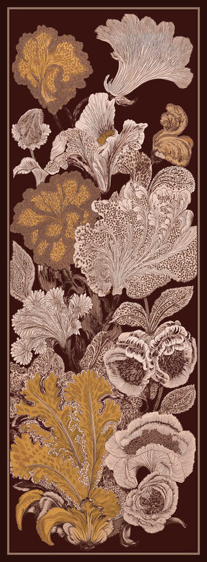 Efilia Desenli Şal - Mercan Bahçesi - Koyu Kahve